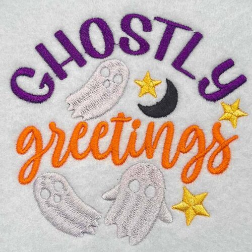 ghostly greetings embroidery design