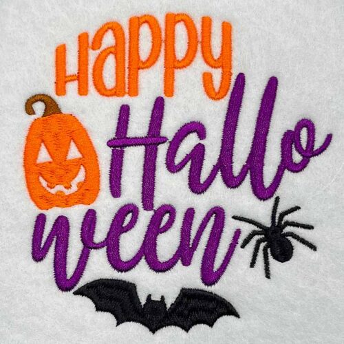 Happy halloween embroidery design