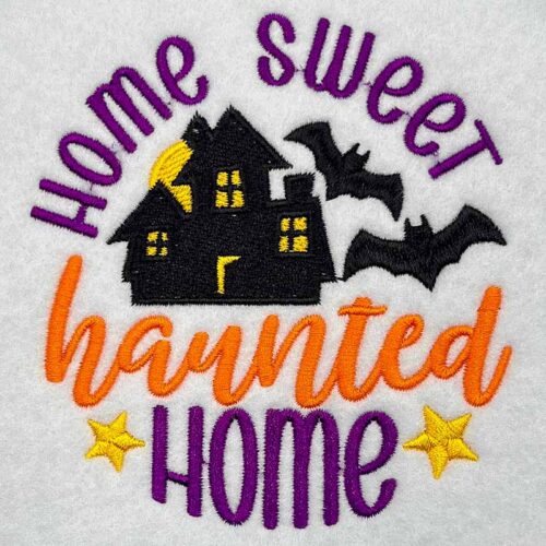 Home sweet haunted embroidery design
