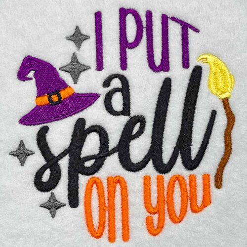 Spell on you embroidery design