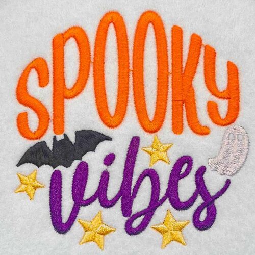 Spooky vibes embroidery design