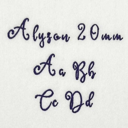 Alyson 20mm ELF font