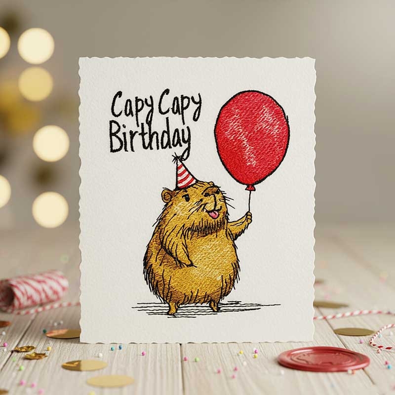 Capybara birthday card