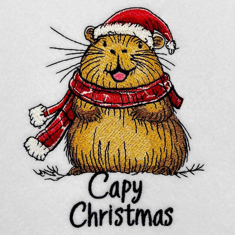 Capy Christmas embroidery design