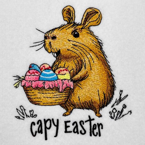 Capy Easter embroidery design