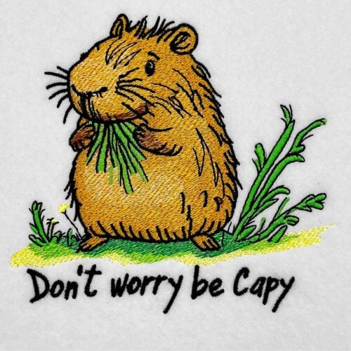 Don't Worry be Capy embroidery design