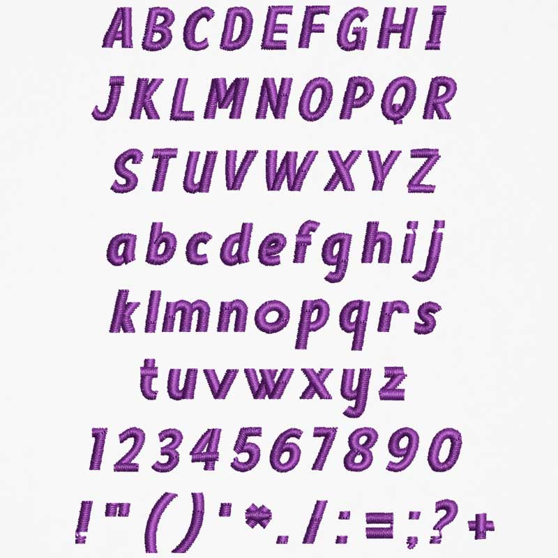 Embroidery Legacy Font (ELF): Comic Sense 8mm - Image 2