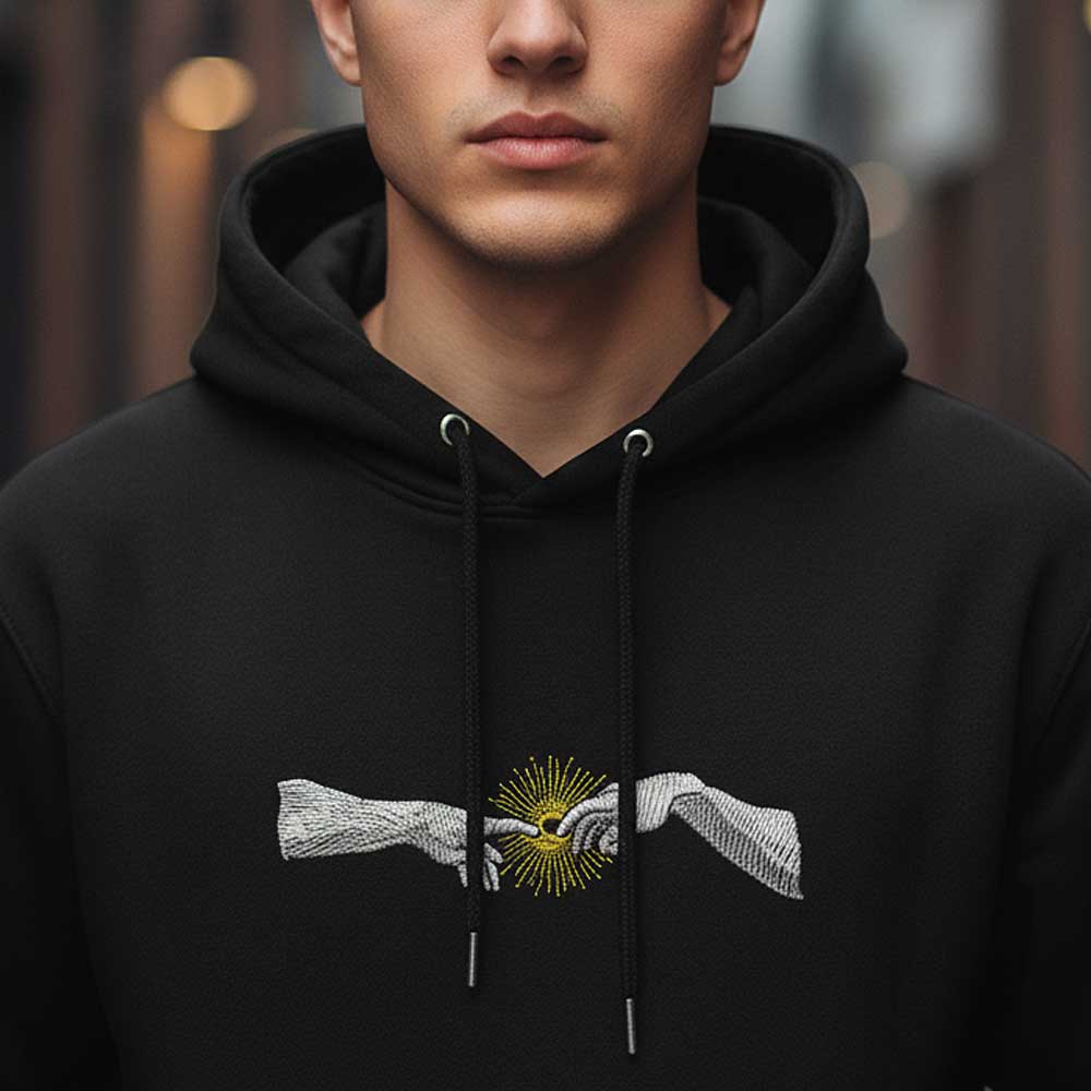 Creation of Adam embroidery design on sweater