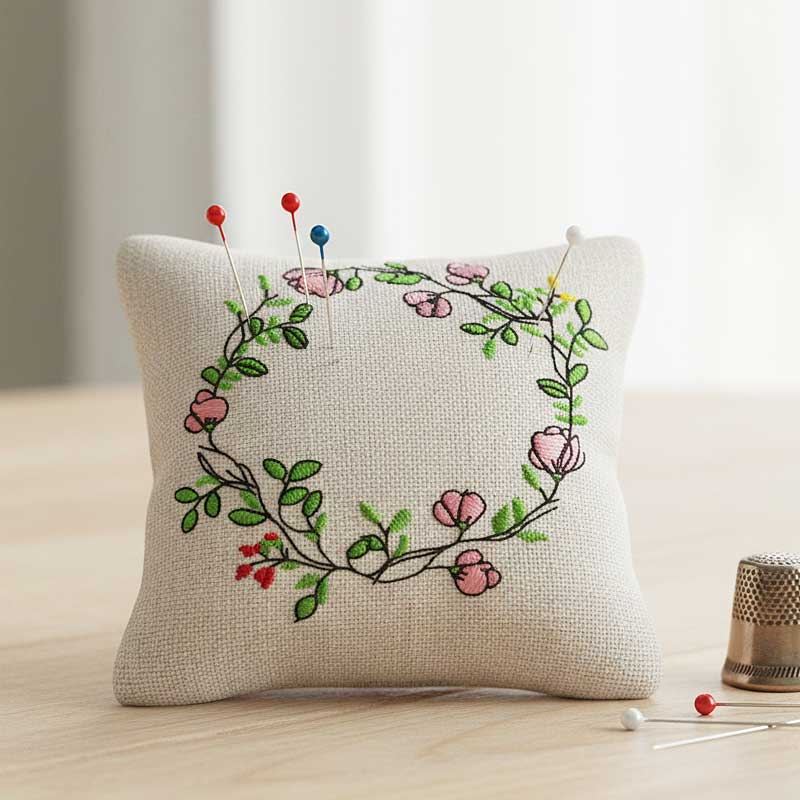 floral set 2 pin cushion
