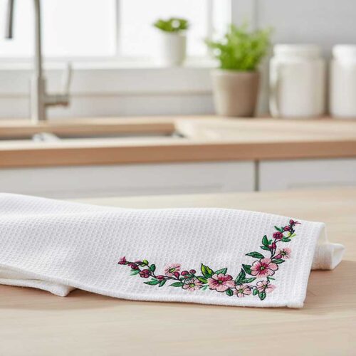 Floral set 1 design H - tea towel