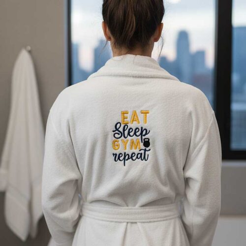 Eat Sleep repeat bathrobe