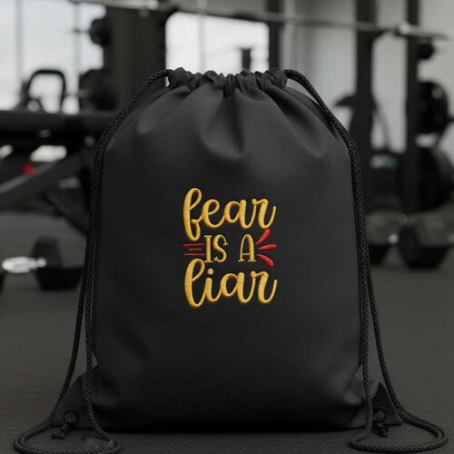 fear is a liar drawstring bag