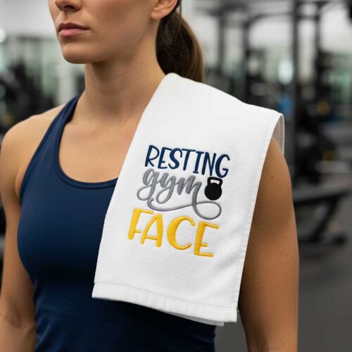 resting gym face towel