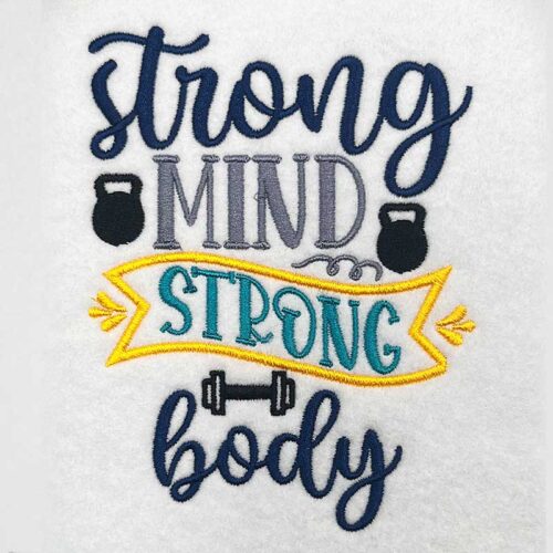 strong mind embroidery design