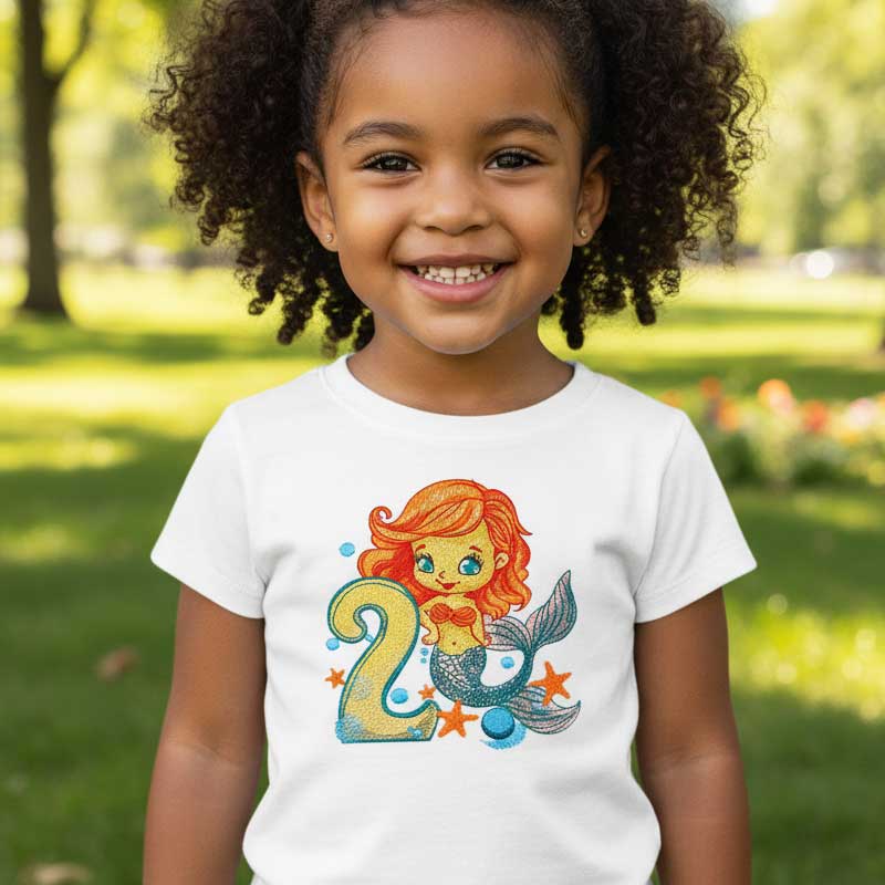 MermaidBabyNumber2 | Embroidery Legacy mermaid baby number 2