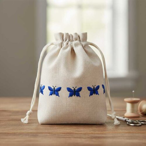 mini butterfly 20 drawstring bag
