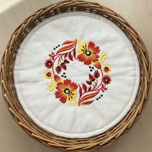 Russian Art Circle Basket Liner