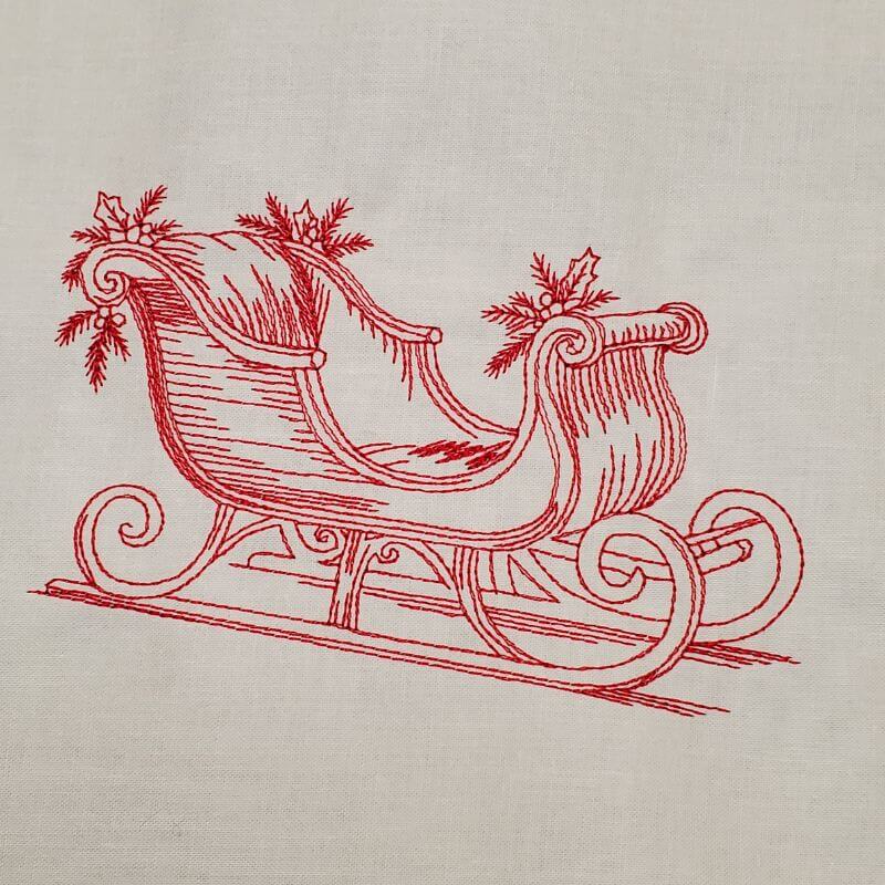 Santa Sleigh embroidery design stitch out