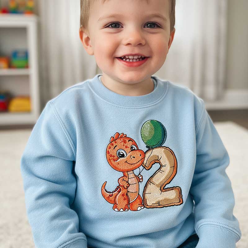 Embroidery Design: Dino Number 2 - Image 2