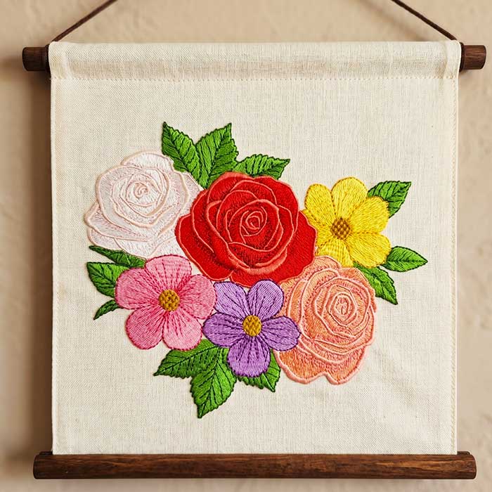 FlowerWallHanger | Embroidery Legacy Flower Wall Hanger Stitch Out Made in Embroidery Legacy's Embroidery Digitizing Software