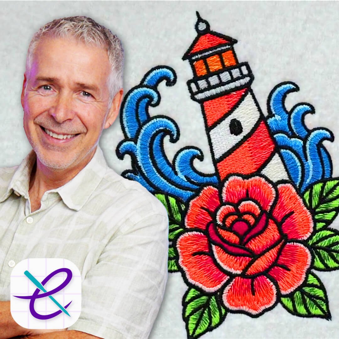 John Deer with Complex Lighthouse Embroidery Design