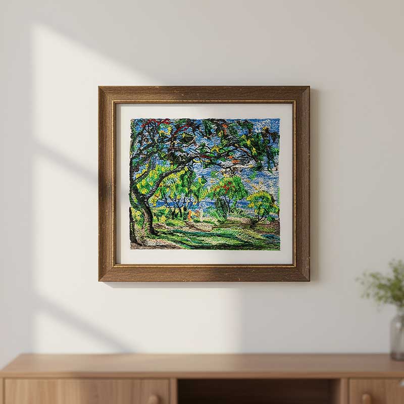 Embroidery Design: Bois de la Chaise by Pierre-Aguste Renoir - Image 3