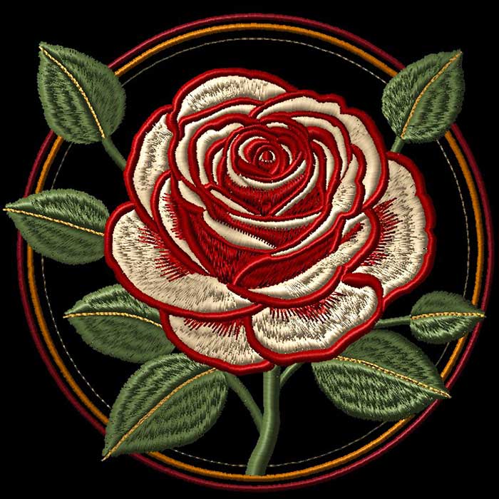 Rose | Embroidery Legacy Rose Stitch Out Made in Embroidery Legacy's Embroidery Digitizing Software