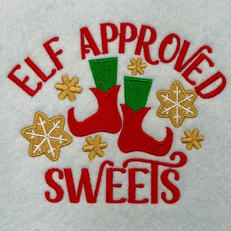 Elf approved embroidery design