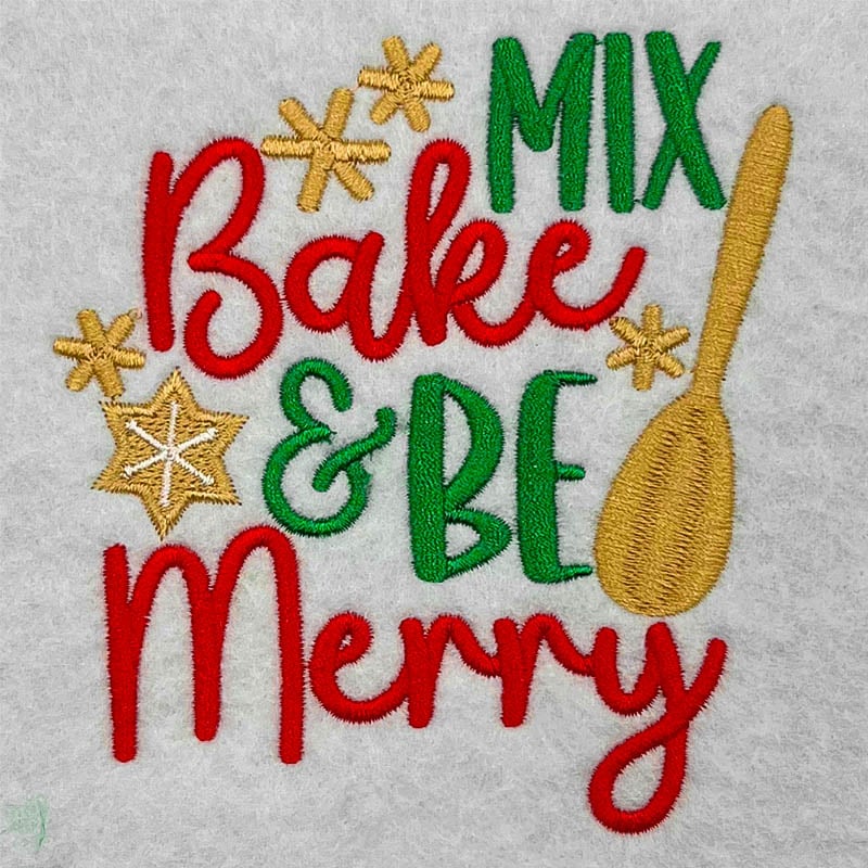 mix bake be merry embroidery design