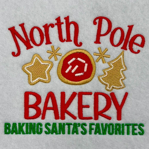 North Pole Bakery embroidery design