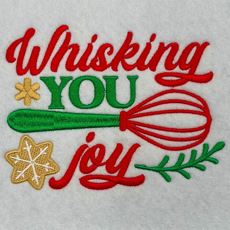 whisking you joy embroidery design