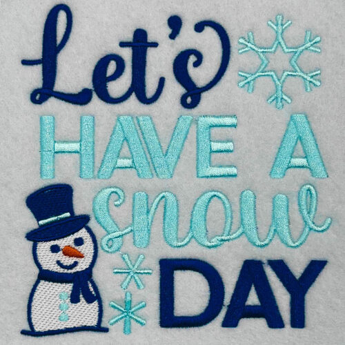 snow day embroidery design