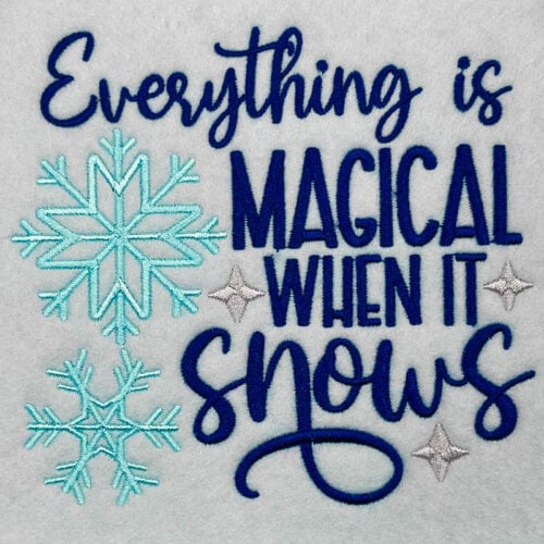 magical snow embroidery design