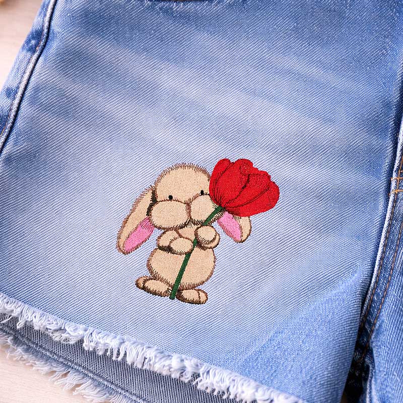 TanyaM_BunnyShorts | Embroidery Legacy Cute Bunny Shorts Stitch Out Made in Embroidery Legacy's Embroidery Digitizing Software