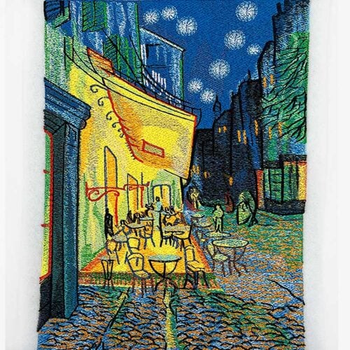Embroidery Design: Cafe Terrace At Night by Vincent Van Gogh