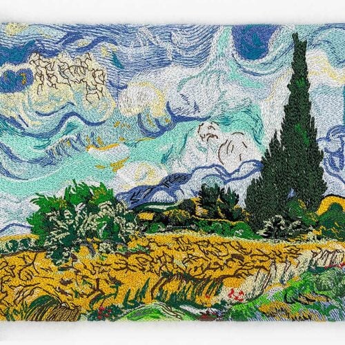 Van Gogh Wheat Field embroidery design