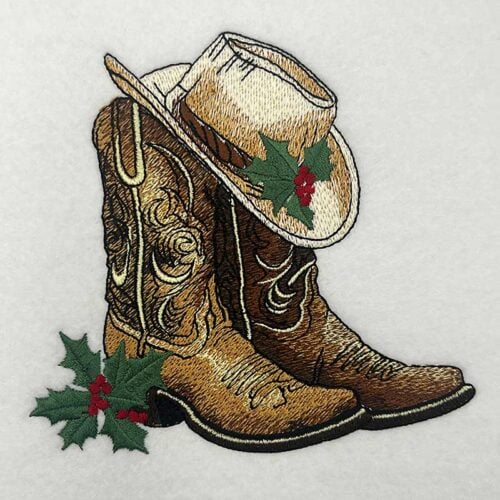 Christmas boots hat embroidery design