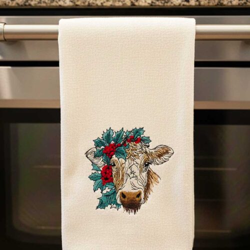 Christmas cow towel