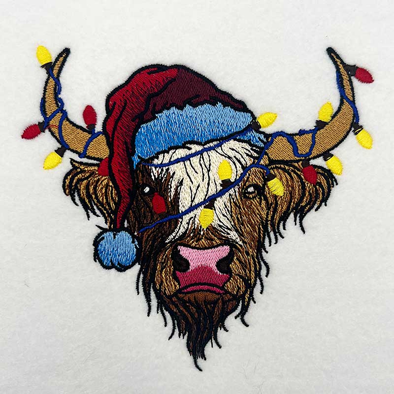 Christmas cow 2 embroidery design