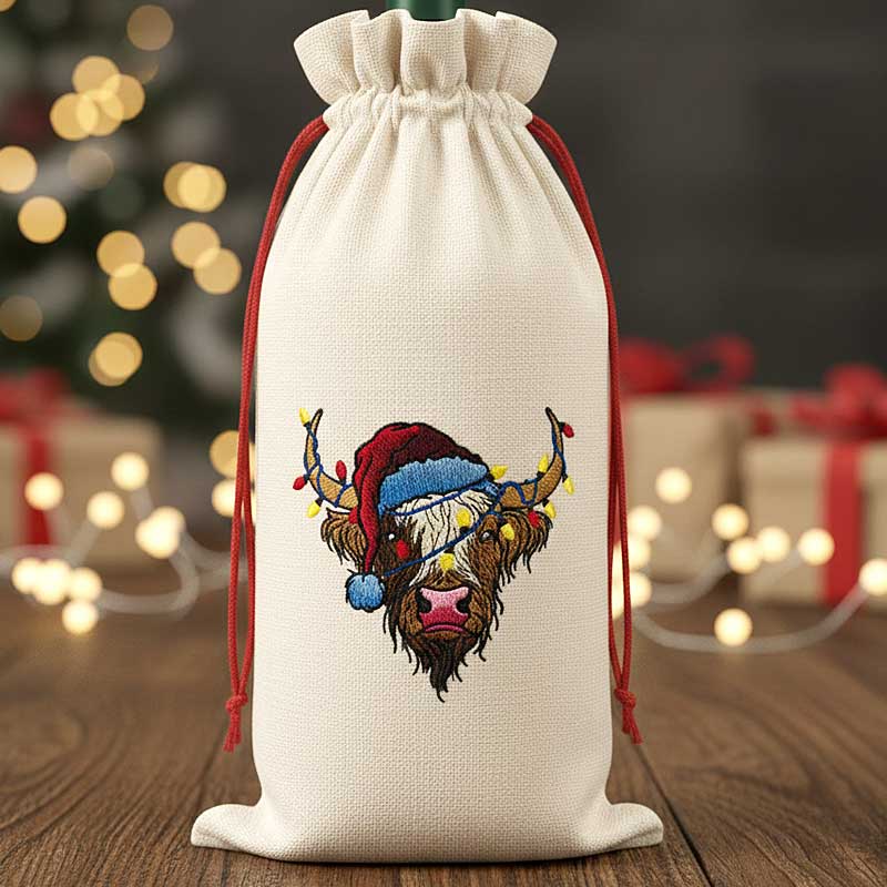 Christmas cow gift bag