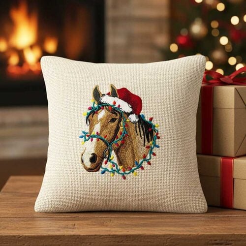 Christmas horse cushion