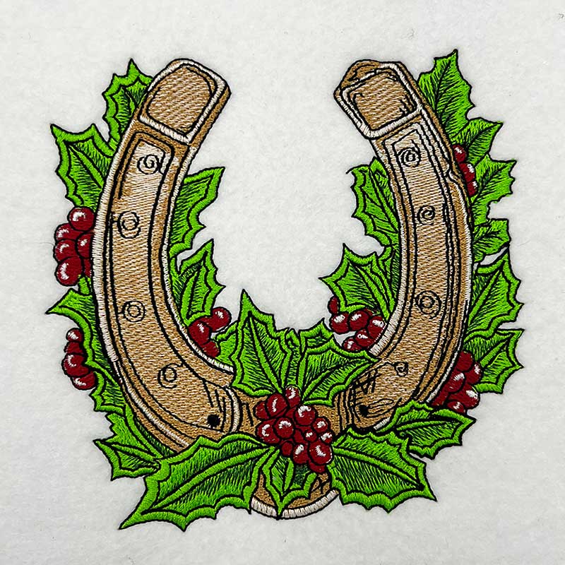 WCB_ChristmasHorseshoe | Embroidery Legacy Christmas horseshoe embroidery design
