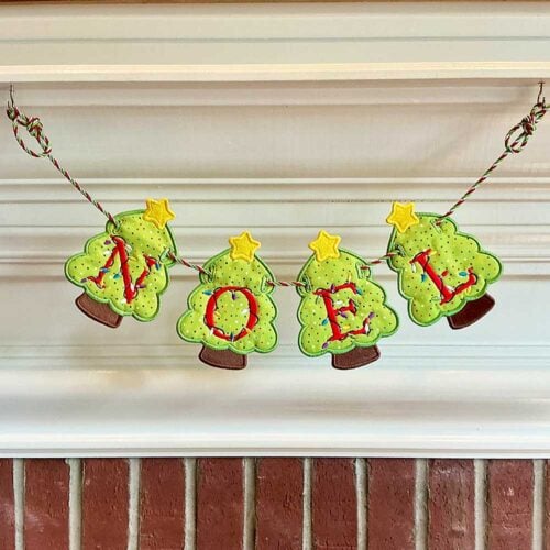 Embroidery Design: In-The-Hoop Xmas Tree Bunting