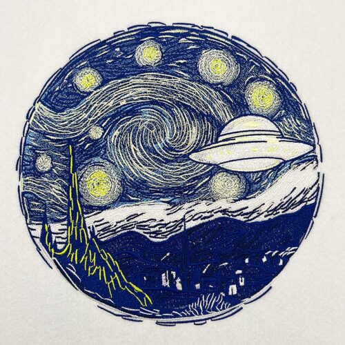 Starry Night UFO 2 embroidery design