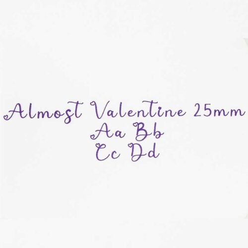 Embroidery Legacy Font (ELF): Almost Valentine 25mm