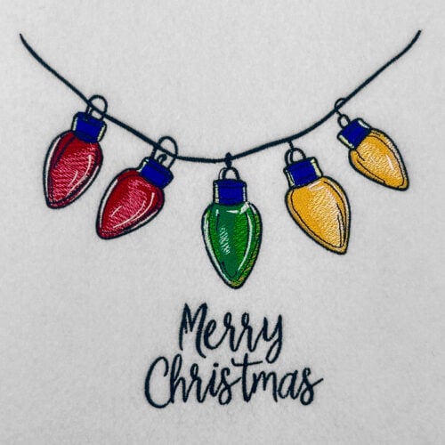 Christmas tree lights 1 embroidery design