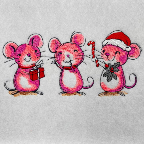 Christmas Mice embroidery design