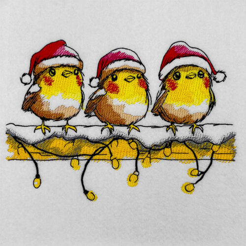 Christmas Robins embroidery design