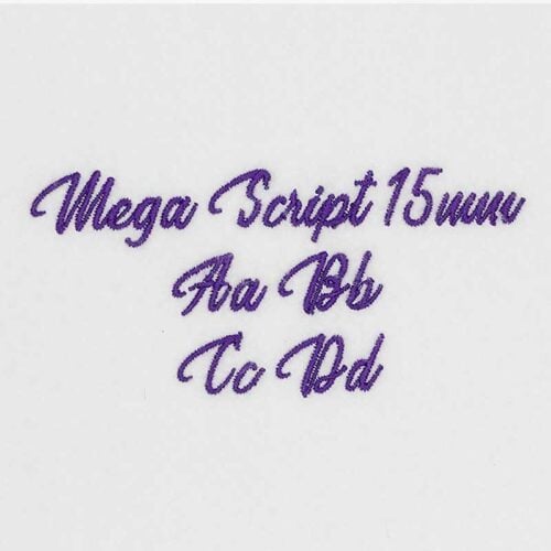 Embroidery Legacy Font (ELF): Megascript 15mm