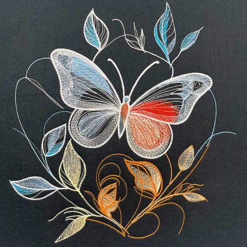 Moonlight Butterflies 2 embroidery design